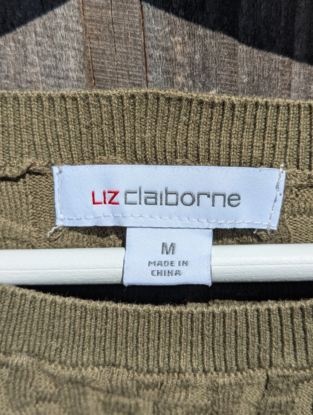 Liz Claiborne SS Crew Neck Green Sweater Sz Medium Cotton/Acrylic Blend - Picture 4 of 10